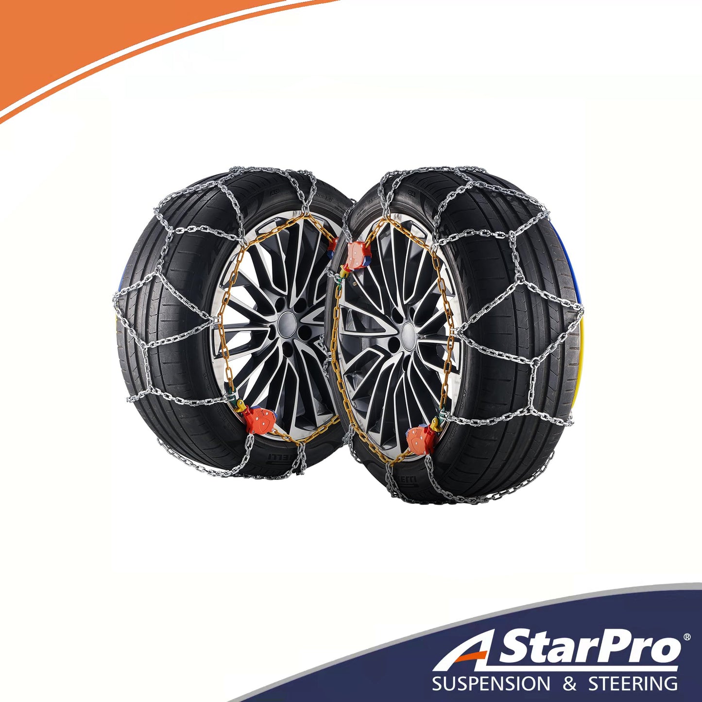 Driving chains, Diamond Mesh Traction Wheel Chains for Anti-slip, Manganese Alloy Steel Emergency Tire Chains for Cars, Pickups, SUVs, and Trucks (Set of 2)