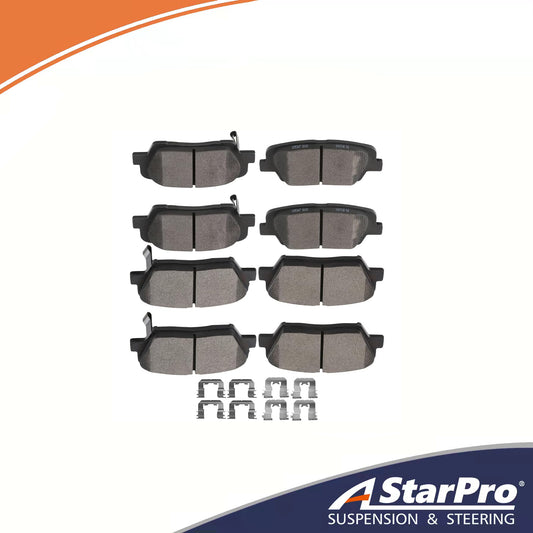 ASTARPRO Ceramic Front Rear Disc Brake Pad Set fit for 2010-2012 for Hyundai Santa Fe, 2013-2014 for Hyundai Santa Fe Sport, 2011-2014 for Kia Sorento