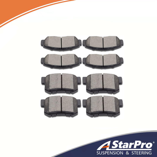 ASTARPRO D536 D787 8pcs Front & Rear Ceramic Brake Pads Kits 2001-2003 For Acura CL, 1999-2004 For Acura RL, 1999-2008 For Acura TL