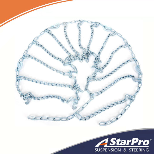 ASTARPRO Driving Chains For Car Pickup Trucks SUV Universal Emergency Tire Traction Chain,Anti-Skid Thickening Tire Chains Width 225 235 245 255 265 275 285 295(15" 16" 17" 18" 19" 20")- Set of 2