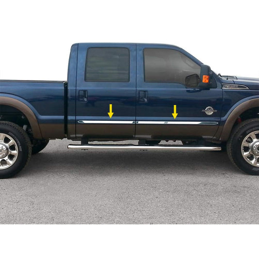 ASTARPRO Compatible with 2008-2016 Ford F250/350 Superduty Crew Cab 1" Body Side Molding Trim 4PC Overlay