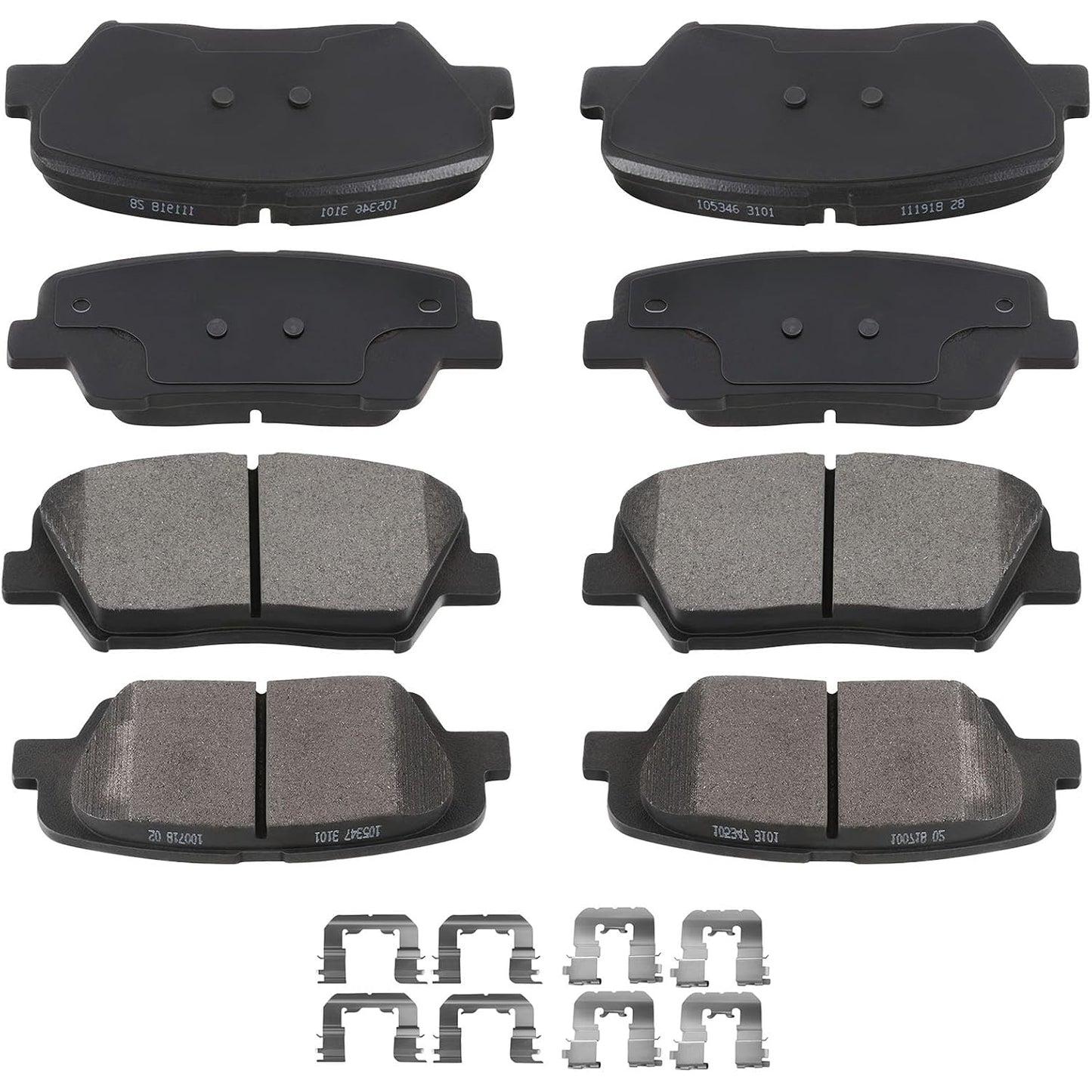 ASTARPRO 8PCS Front & Rear Semi-Metallic Disc Brake Pads Set D1439 D1432 For Hyundai Santa Fe 2010-2012,For Hyundai Santa Fe Sport 2013-2014,For Kia Sorento 2011-2014