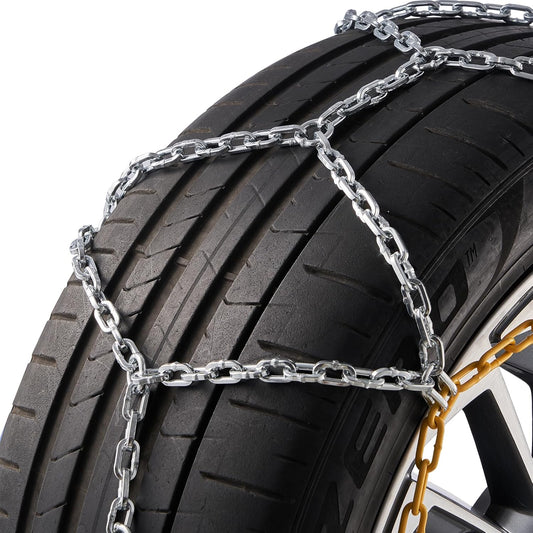 Driving chains, Diamond Mesh Traction Wheel Chains for Anti-slip, Manganese Alloy Steel Emergency Tire Chains for Cars, Pickups, SUVs, and Trucks (Set of 2)